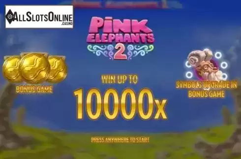 Start Screen. Pink Elephants 2 from Thunderkick