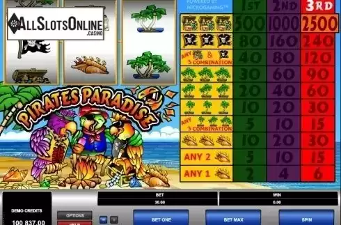 Screen 1. Pirates Paradise (Microgaming) from Microgaming