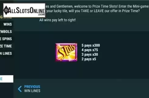 info1. Prize Time Slots from Slot Factory