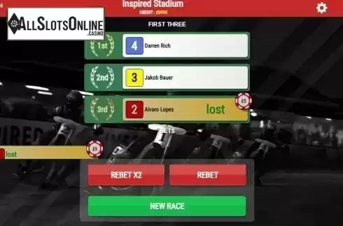 Reel screen. Rush Speedway Go! from Inspired Gaming