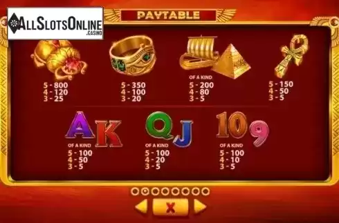 Paytable 2. Ramesses Fortune from Skywind Group
