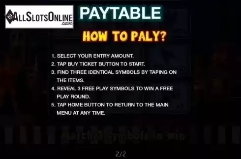 Paytable 2. Red Square Games from Spinomenal