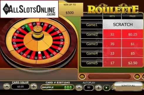 Game Screen. Roulette Scratch from Playtech