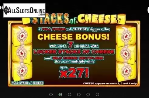 Paytable 2. Stacks of Cheese from TOP TREND GAMING