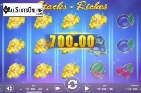 Win Screen. Stacks of Riches from Sthlm Gaming