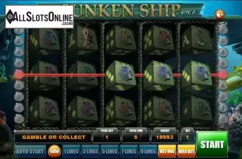 Win screen. Sunken Ship Dice from Mancala Gaming
