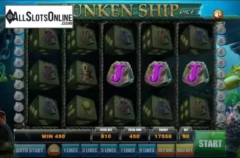 Win screen 2. Sunken Ship Dice from Mancala Gaming