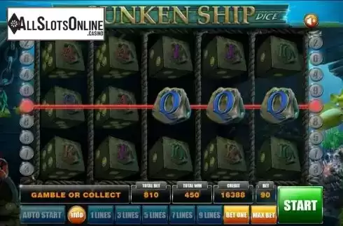 Win screen 3. Sunken Ship Dice from Mancala Gaming