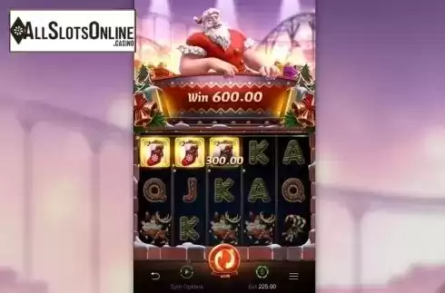 Win Screen. Santa’s Gift Rush from PG Soft