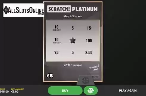 Game Screen 3. Scratch Platinum from Hacksaw Gaming