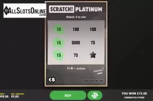 Game Screen 4. Scratch Platinum from Hacksaw Gaming