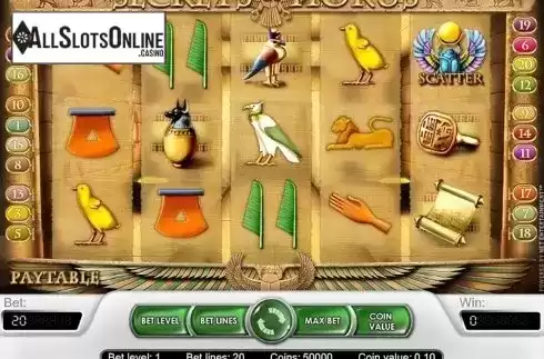 Screen2. Secrets of Horus from NetEnt