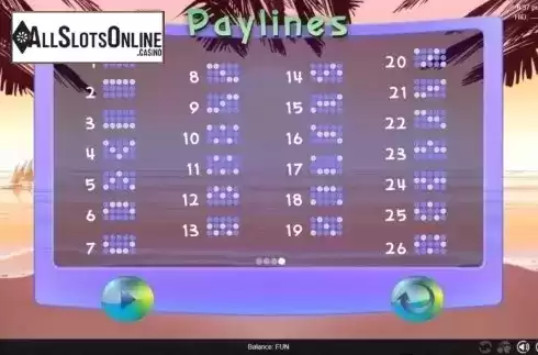 Paylines. Sex on the Beach from Espresso Games