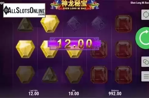 Win screen. Shen Long Mi Bao from Booongo