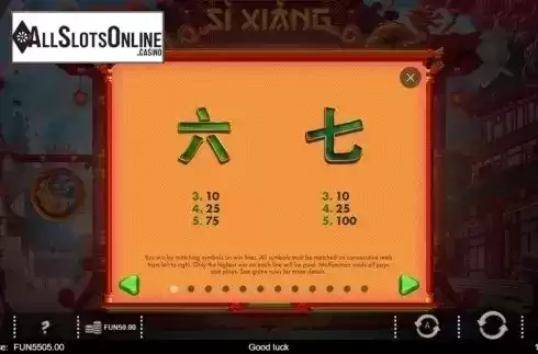 Paytable 1. Si Xiang (IronDog) from IronDog
