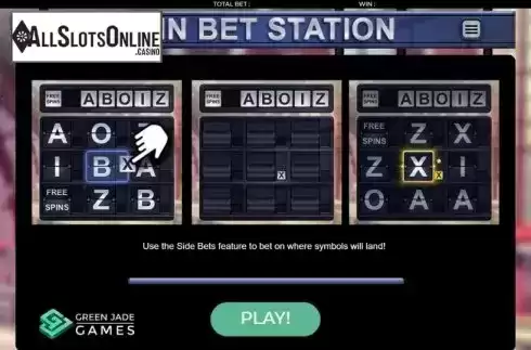 Start Screen. Spin Bet Station from Green Jade Games