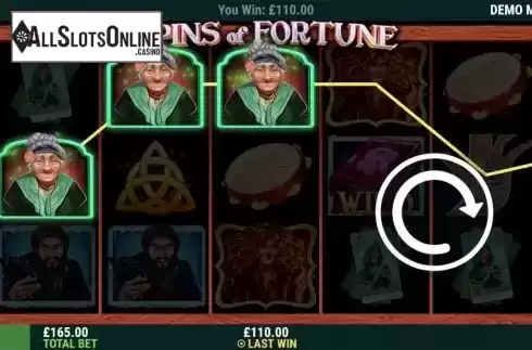 Win screen. Spins of Fortune from Intouch Games