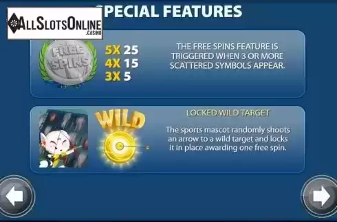 Special Features screen