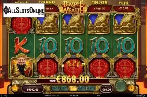 Win Screen 4. Temple of Wealth from Play'n Go