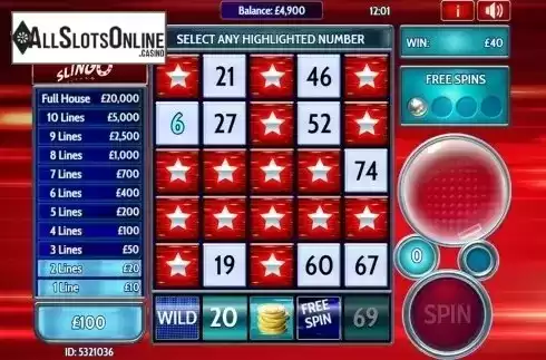 Free spin win screen. The Chase Slingo from Slingo Originals