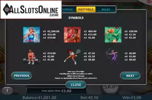 Paytable 4. The Golden Games from Nucleus Gaming