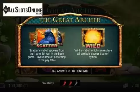 Start Screen. The Great Archer from D-Tech