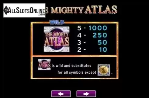 Paytable . The Mighty Atlas from High 5 Games