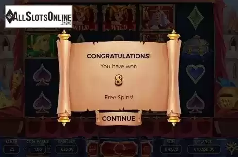 Free spins intro screen. The Royal Family from Yggdrasil