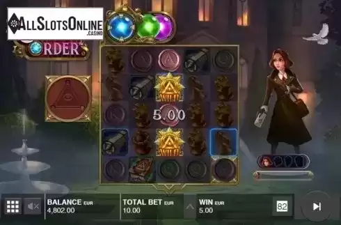 Win Screen. The Shadow Order from Push Gaming