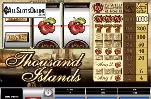 Thousand Islands win. Thousand Islands from Microgaming