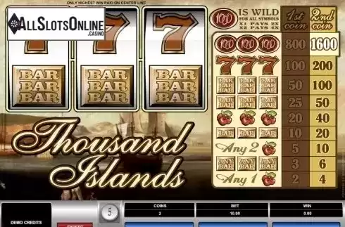Screen2. Thousand Islands from Microgaming