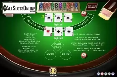 Game Screen 4. Three Card Poker (Amaya) from Amaya