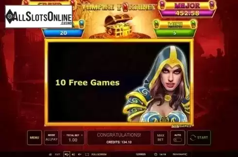 Free Spins Triggered. Vampire Fortunes from Greentube