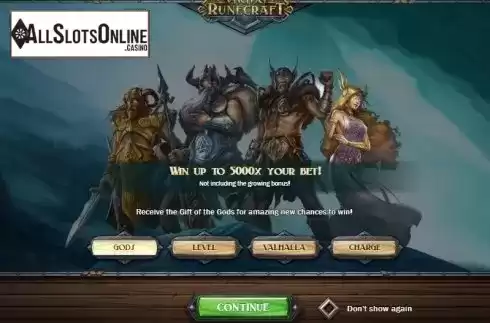 Intro Screen. Viking Runecraft from Play'n Go