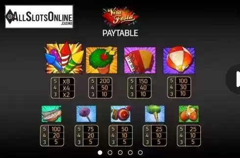 Pay Table screen