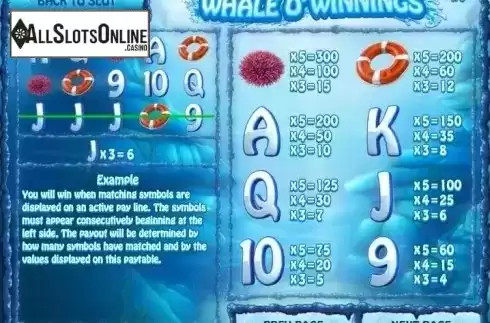 Screen2. Whale O' Winnings from Rival Gaming