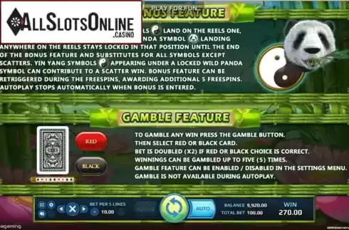 Features 1. Wild Giant Panda from EAgaming