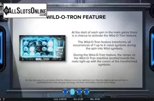 Wild Feature. Wild-O-Tron 3000 from NetEnt