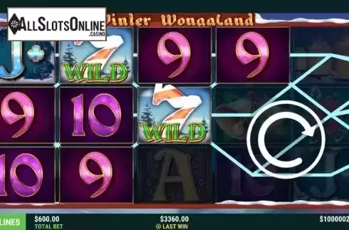 Big win screen. Winter Wongaland from Slot Factory