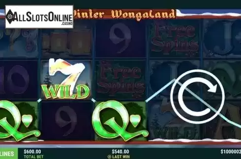Win screen. Winter Wongaland from Slot Factory