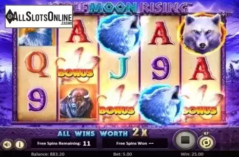 Free Spins 1. Wolf Moon Rising from Betsoft