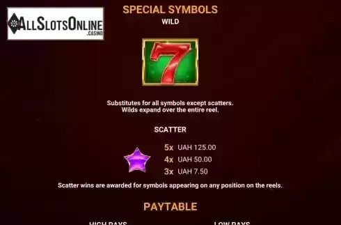 Special Symbol Screen