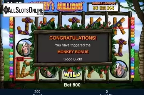 Bonus Game. Monkey's Millions from Greentube