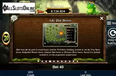 Paytable 4. Frogs Fairy Tale from Greentube