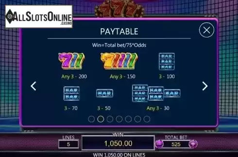 Paytable 2. 777 (Dragoon Soft) from Dragoon Soft