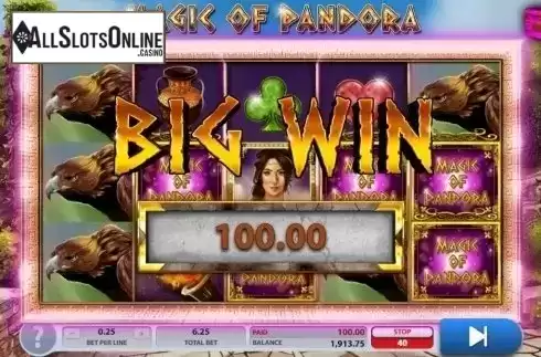 Win Screen. Magic of Pandora from 2by2 Gaming