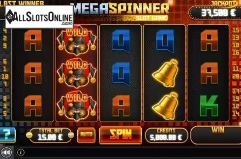 Reels screen. Mega Spinner Slot from GAMING1