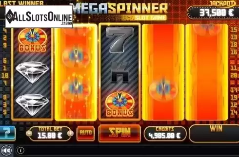 Respin screen 2. Mega Spinner Slot from GAMING1