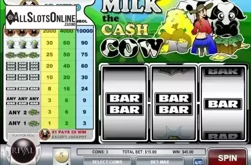 Win Screen . Milk the Cash Cow from Rival Gaming