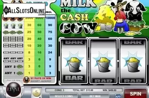 Win Screen 2. Milk the Cash Cow from Rival Gaming